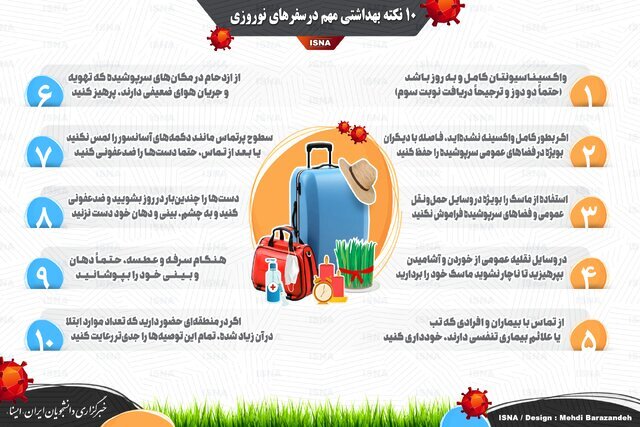 ۱۰ نکته بهداشتی در سفر‌های نوروزی