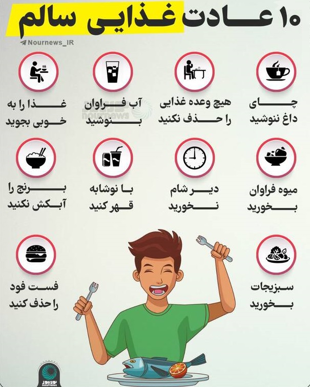 ۱۰ عادت غذایی سالم