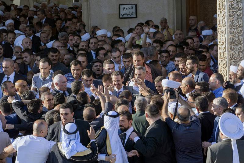 عکس/ بشار اسد و فرزندان در شهر حلب