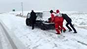 امدادرسانی هلال احمر به ۲۸۶۶ فرد گرفتار در برف و سرما