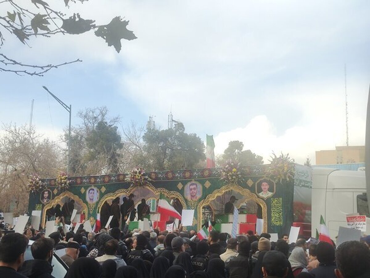 برگزاری مراسم تشییع پیکر شهدای جنایات اخیر صهیونیستی-آمریکایی