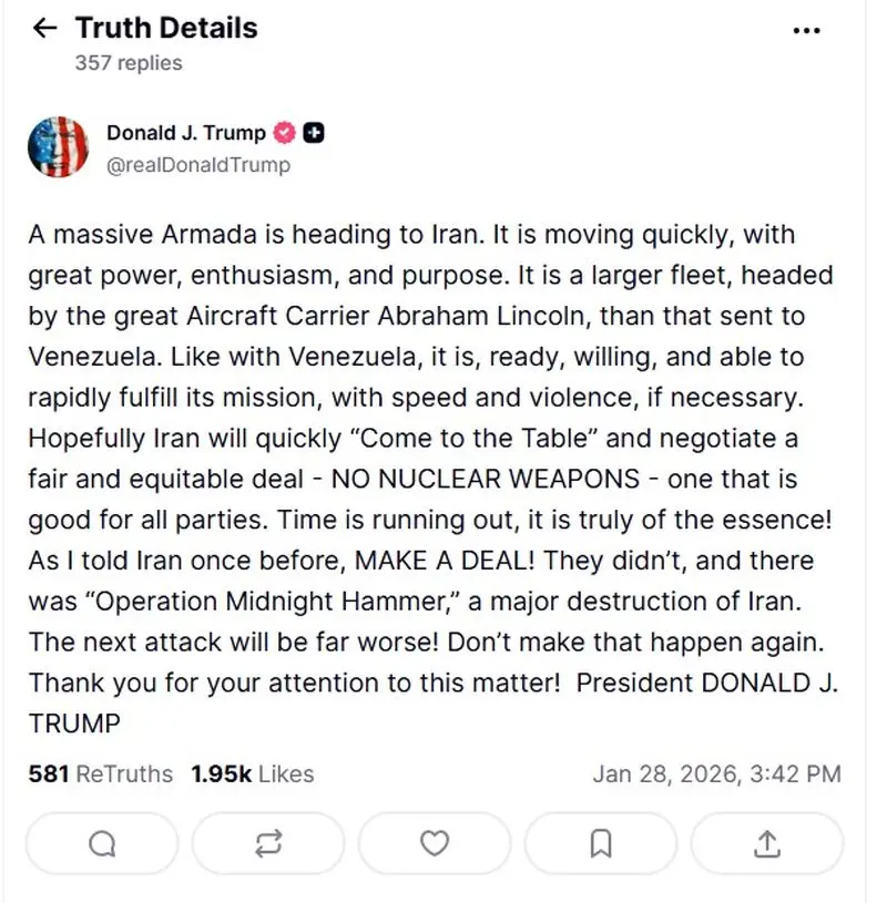 توییت جدید ترامپ درباره ایران: زمان رو به پایان است