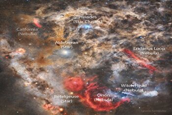 تصویر روز ناسا از شکارچی و هفت خواهر در دل غبار!