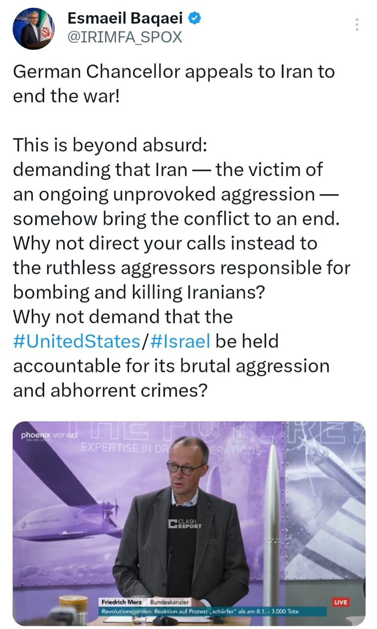 بقائی جواب صدراعظم آلمان را داد