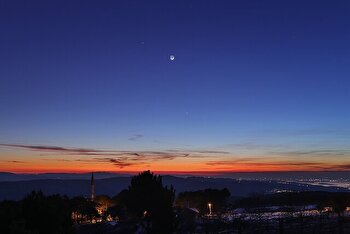 تصویر روز ناسا: ماه و سیاره‌ها در گرگ‌ومیش زمستانی
