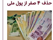 خبر جدید از حذف ۴ صفر از پول ملی