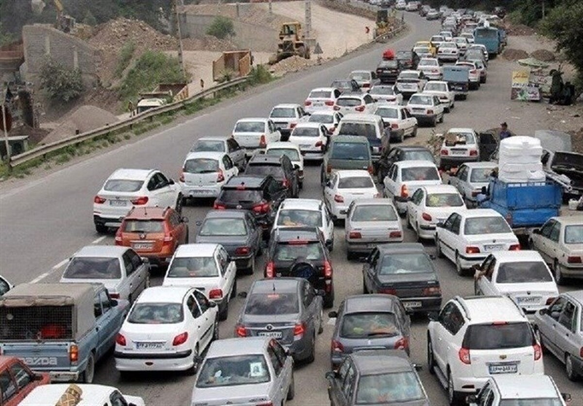 ترافیک سنگین در جاده چالوس