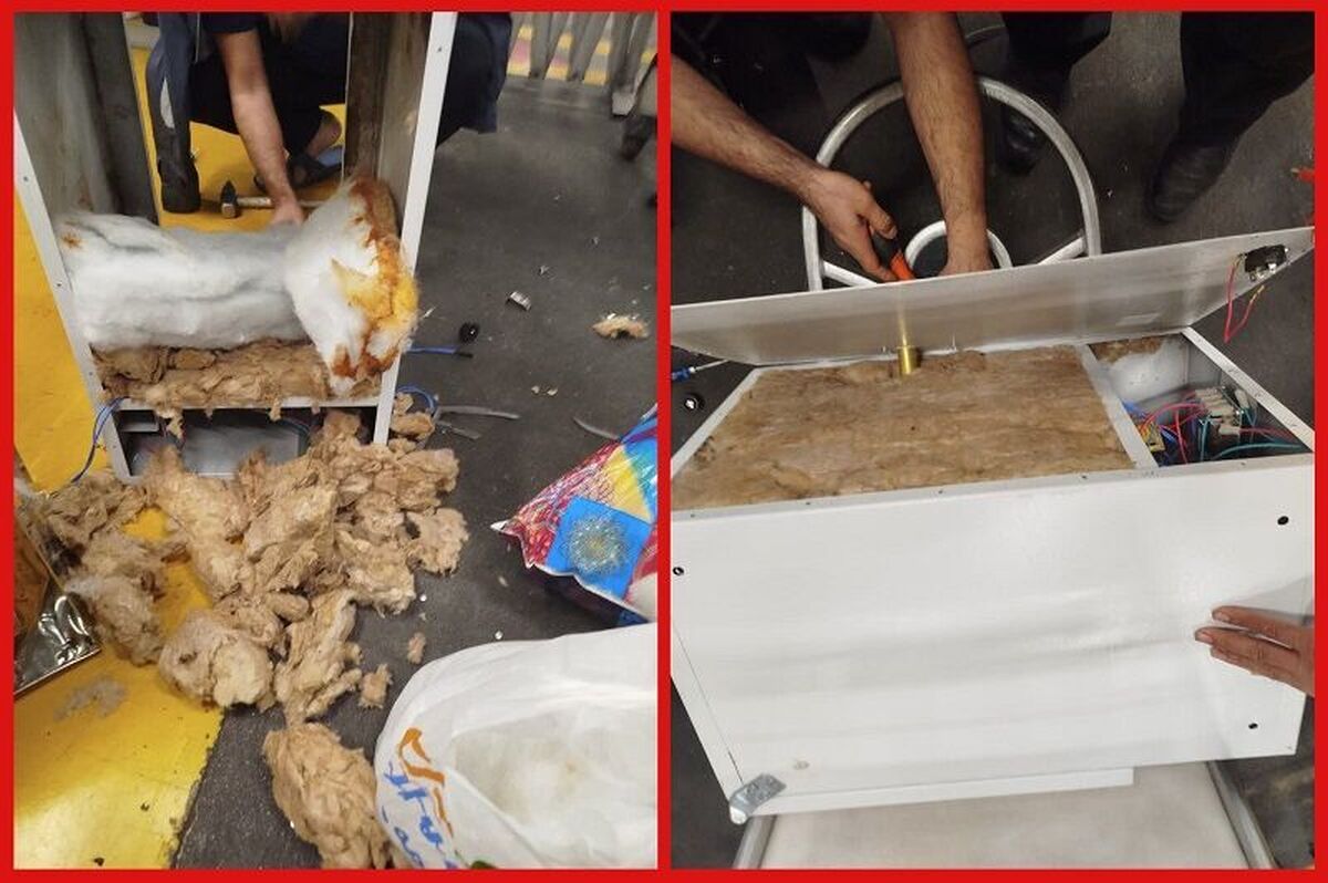 جاسازی ۶ و نیم کیلو پشم آغشته به شیشه در دستگاه میوه خشک‌کن