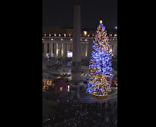 ببینید| روشن شدن درخت کریسمس در واتیکان